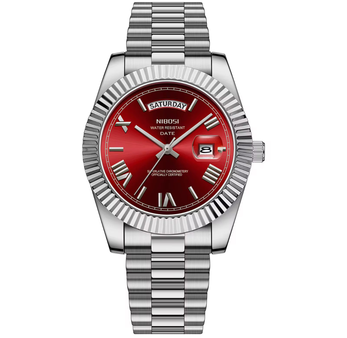 Stainless Steel Day-Date Watch